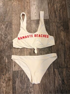 NWOT Spiritual Gangster Namaste Beaches Off White Bikini